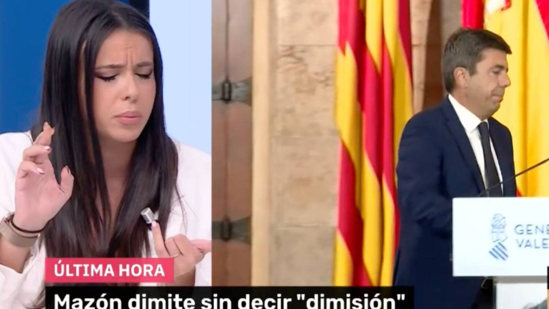 Sarah Santaolalla tras llamar Carlos Mamón a Mazón en TVE: Me ha traicionado el subconsciente