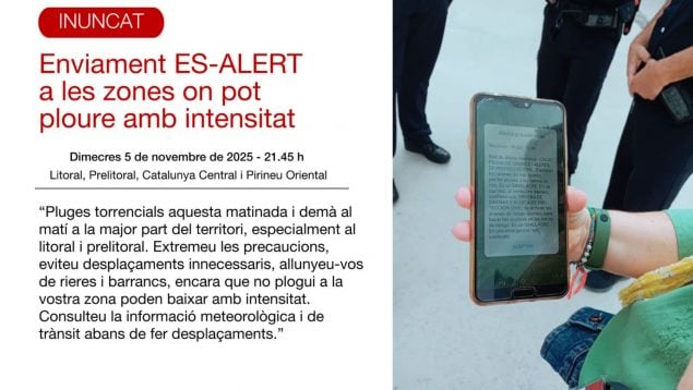 EsAlert lluvias Cataluña, alerta