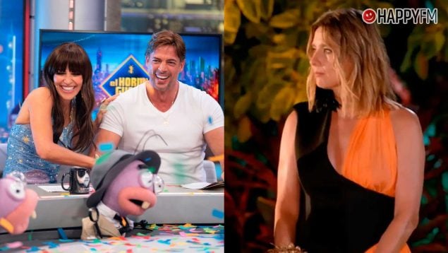 Paula Echavarría con William Levy y Sandra Barneda (Atresmedia/Mediaset).