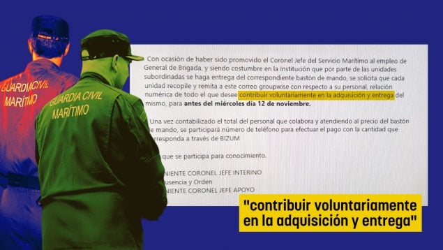 Guardias civiles, colecta, bastón, general, AUGC