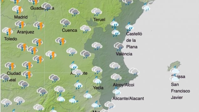 Giro radical en el tiempo en la Comunidad Valenciana: lluvias y bajan las temperaturas