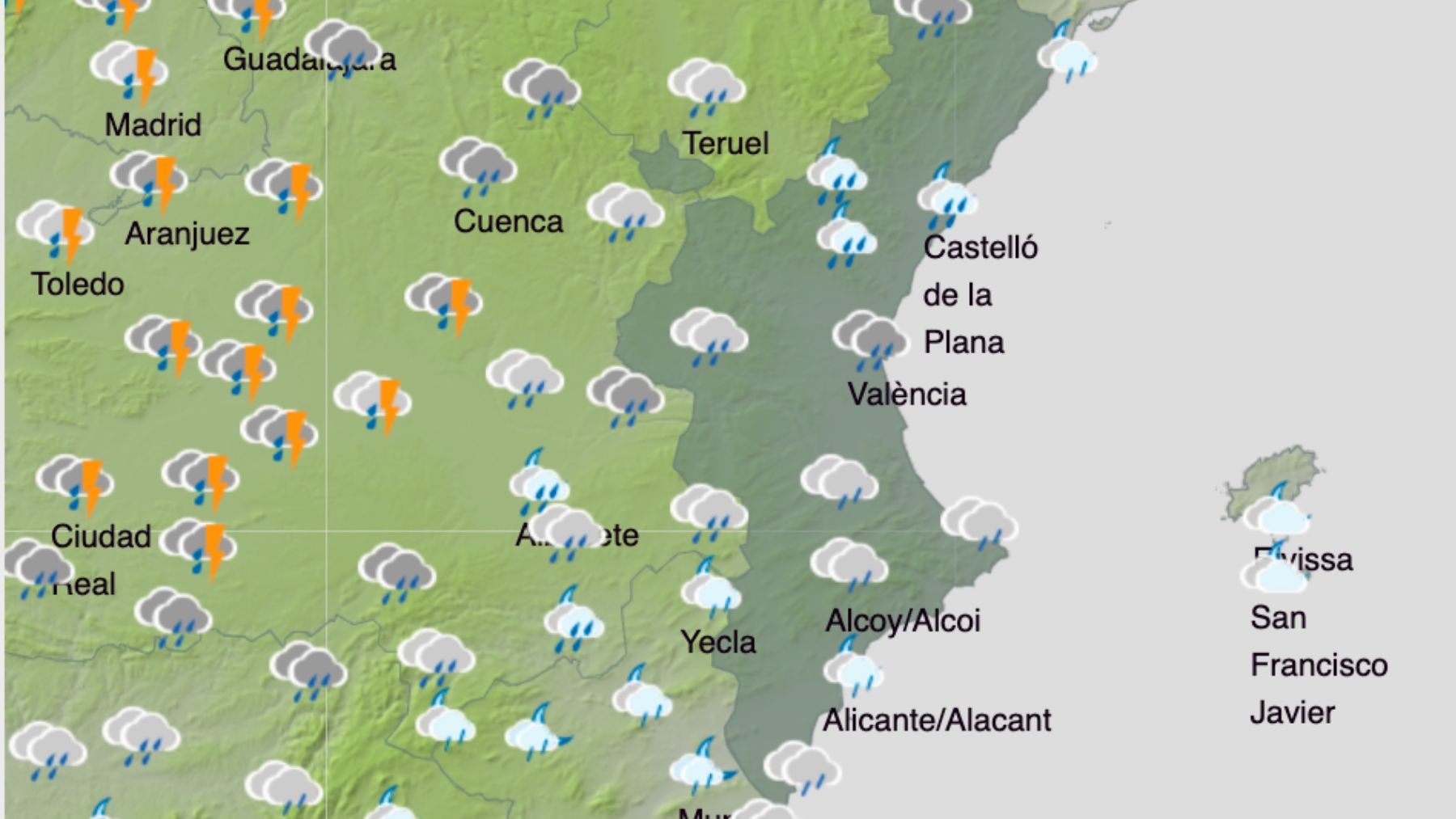 Giro radical en el tiempo en la Comunidad Valenciana: lluvias y bajan las temperaturas