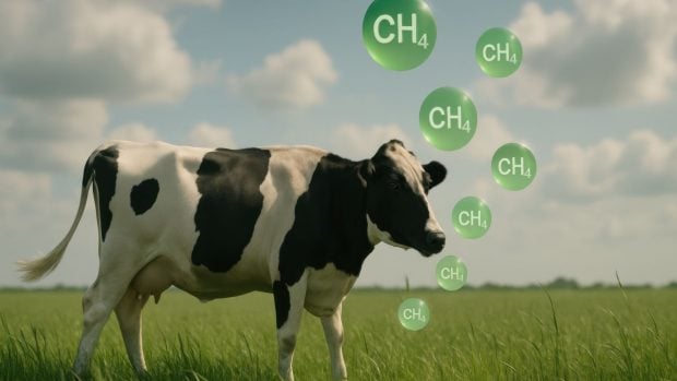 La ganader&iacute;a es una importante fuente de emisiones. Generado por IA. 