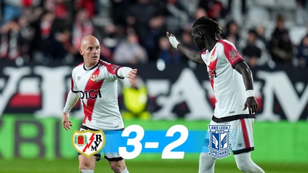 Épica victoria del Rayo tras remontar con tres goles al Lech Poznan en la segunda parte