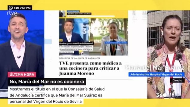 Momento en el que la falsa médico admite ser liberada sindical.