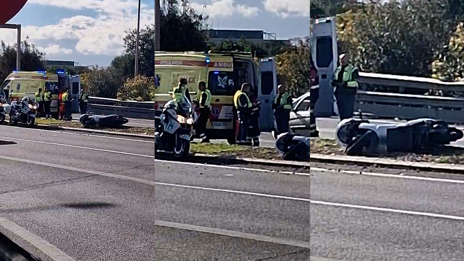 Un motorista herido grave tras ser arrollado por una furgoneta en plena hora punta en Palma