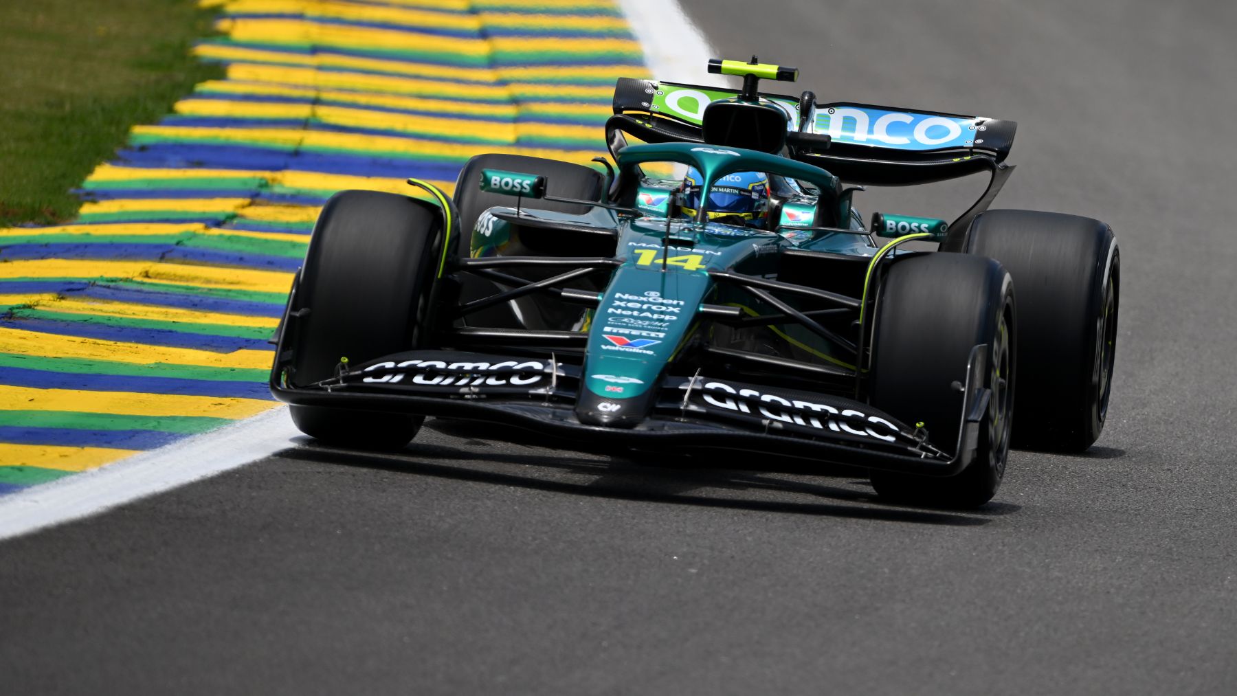 Fernando Alonso, durante el GP de Brasil de Fórmula 1. (Getty)