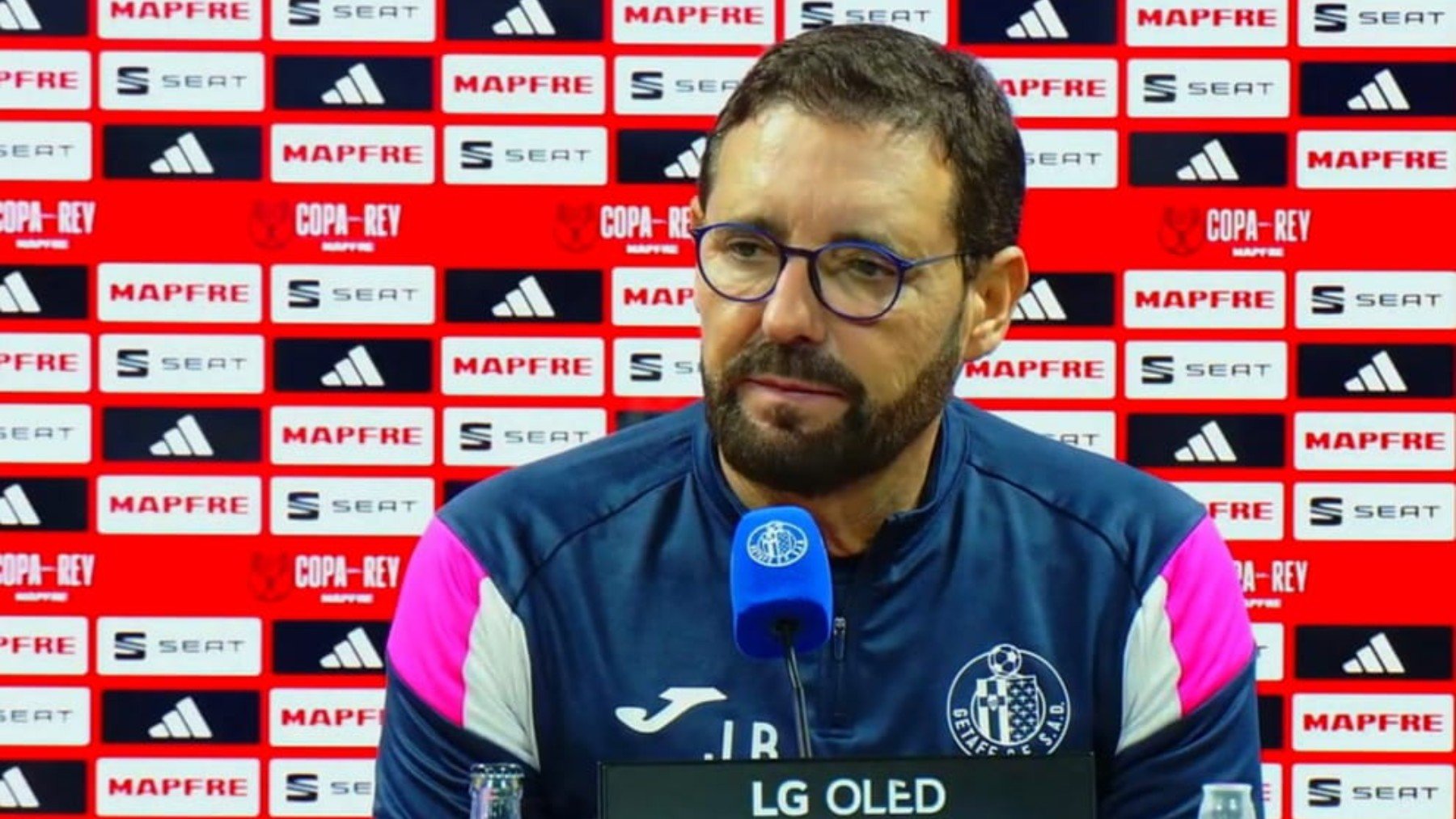 Bordalás, en la rueda de prensa.