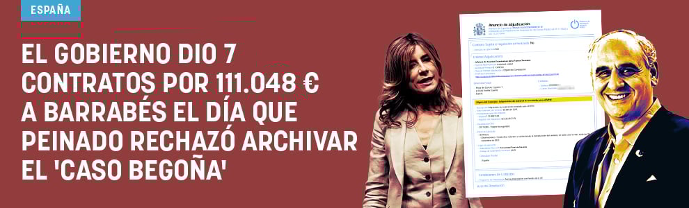 El Gobierno dio 7 contratos por 111.048 € a Barrabés el día que Peinado rechazó archivar el