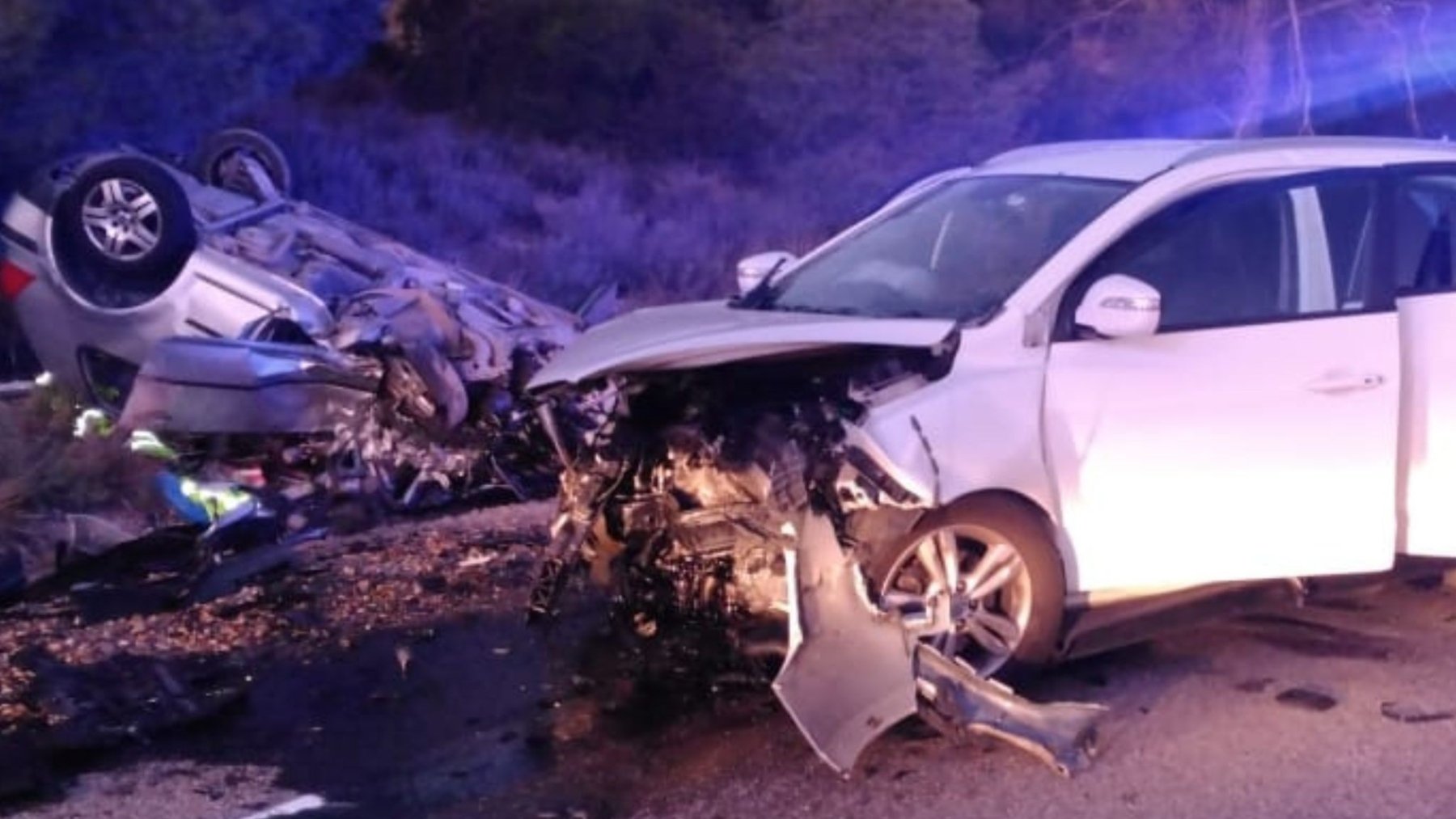 Accidente de tráfico ocurrido en Caspe. (EP)