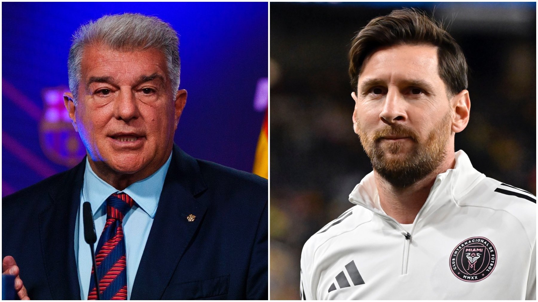 Joan Laporta y Leo Messi. (EFE)