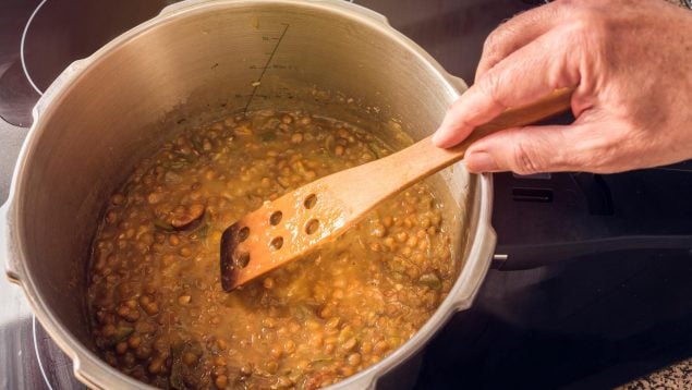 Cocción de lentejas
