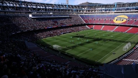 Imagen del Camp Nou, en el entrenamiento a puerta abierta. (EP)
