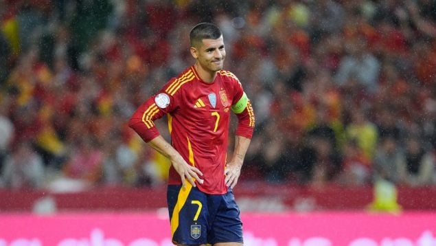 Álvaro Morata, en un partido con España. (Europa Press)