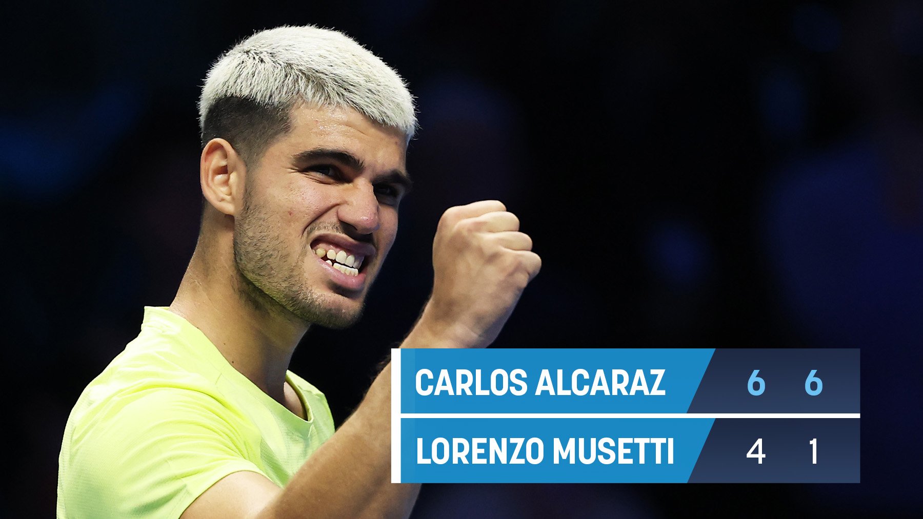 Alcaraz apaga a Musetti para pasar invicto a semifinales de las ATP Finals