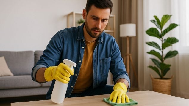 La limpieza sostenible trata de combinar la eficacia de sus productos con el cuidado de la salud de las personas y la protección del medioambiente. Generado por IA.