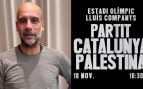 Pep Guardiola hace publicidad del Cataluña-Palestina.