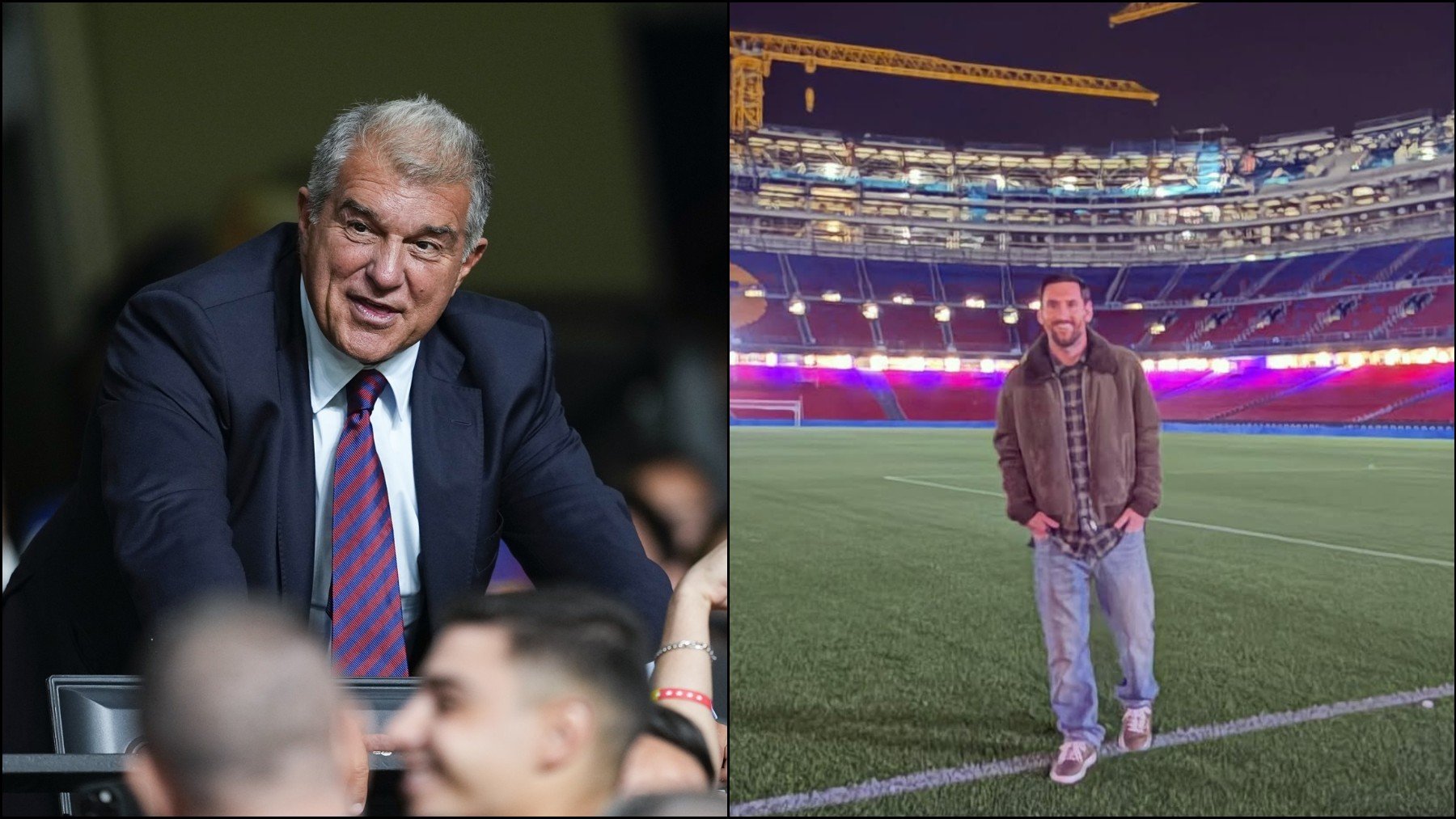 Laporta pelotea a Messi prometiéndole una estatua en el Camp Nou: Sería de justicia que la tuviese