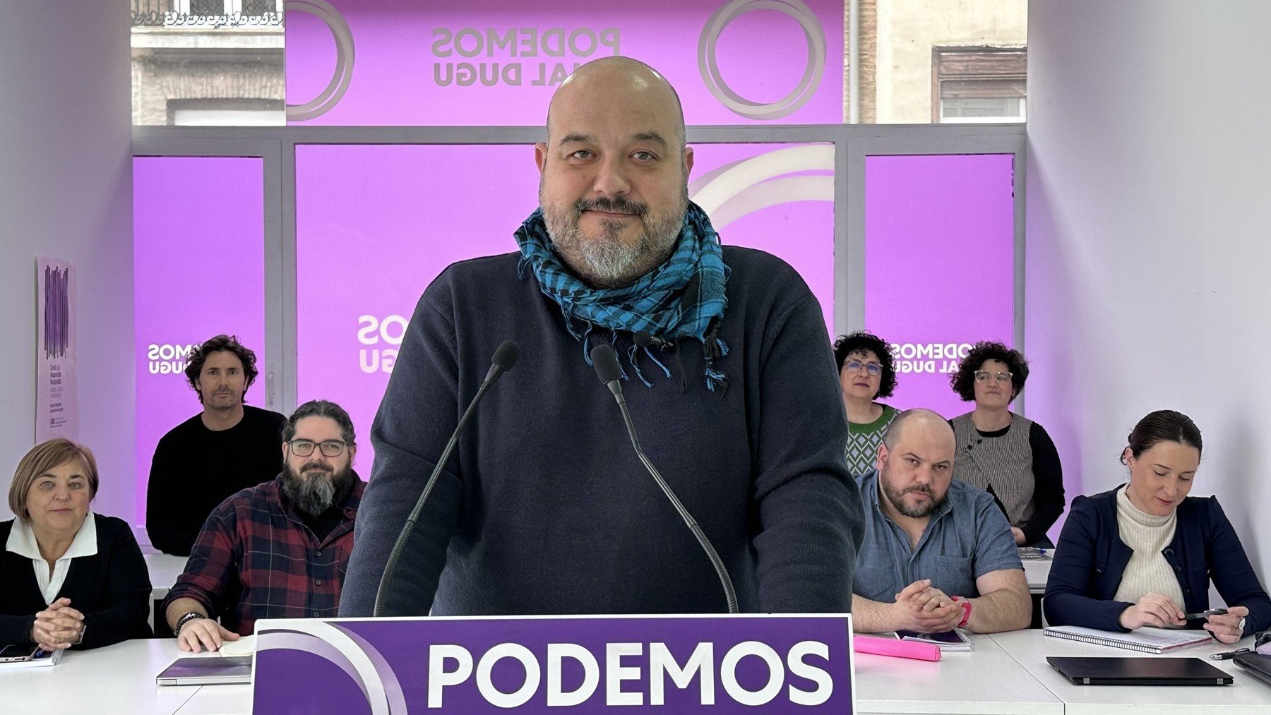 Richar Vaquero, en un acto con Podemos. (Europa Press)