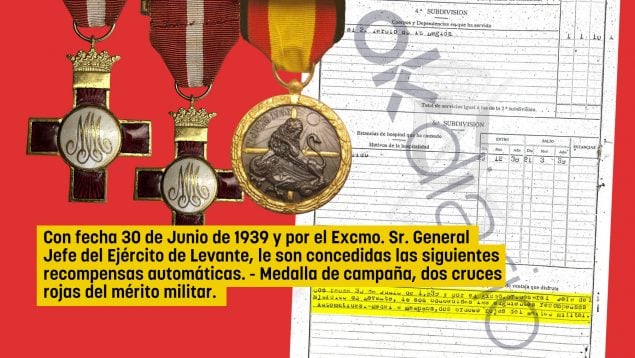 Sánchez Franco abuelo, medalla, cruces rojas