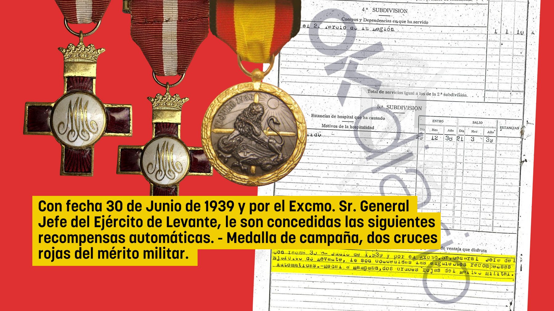 El régimen de Franco premió al abuelo materno de Sánchez con una medalla y dos cruces al mérito militar