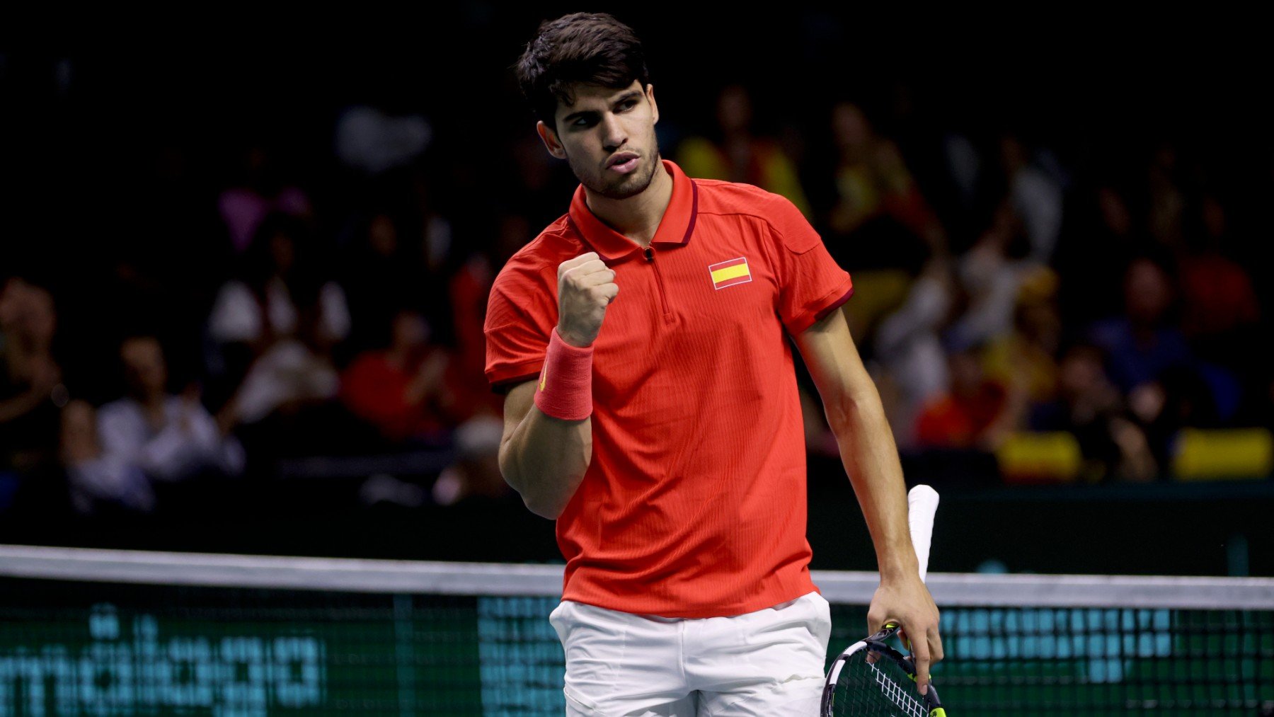 Imagen de archivo de Alcaraz jugando la Copa Davis 2024. (Getty)