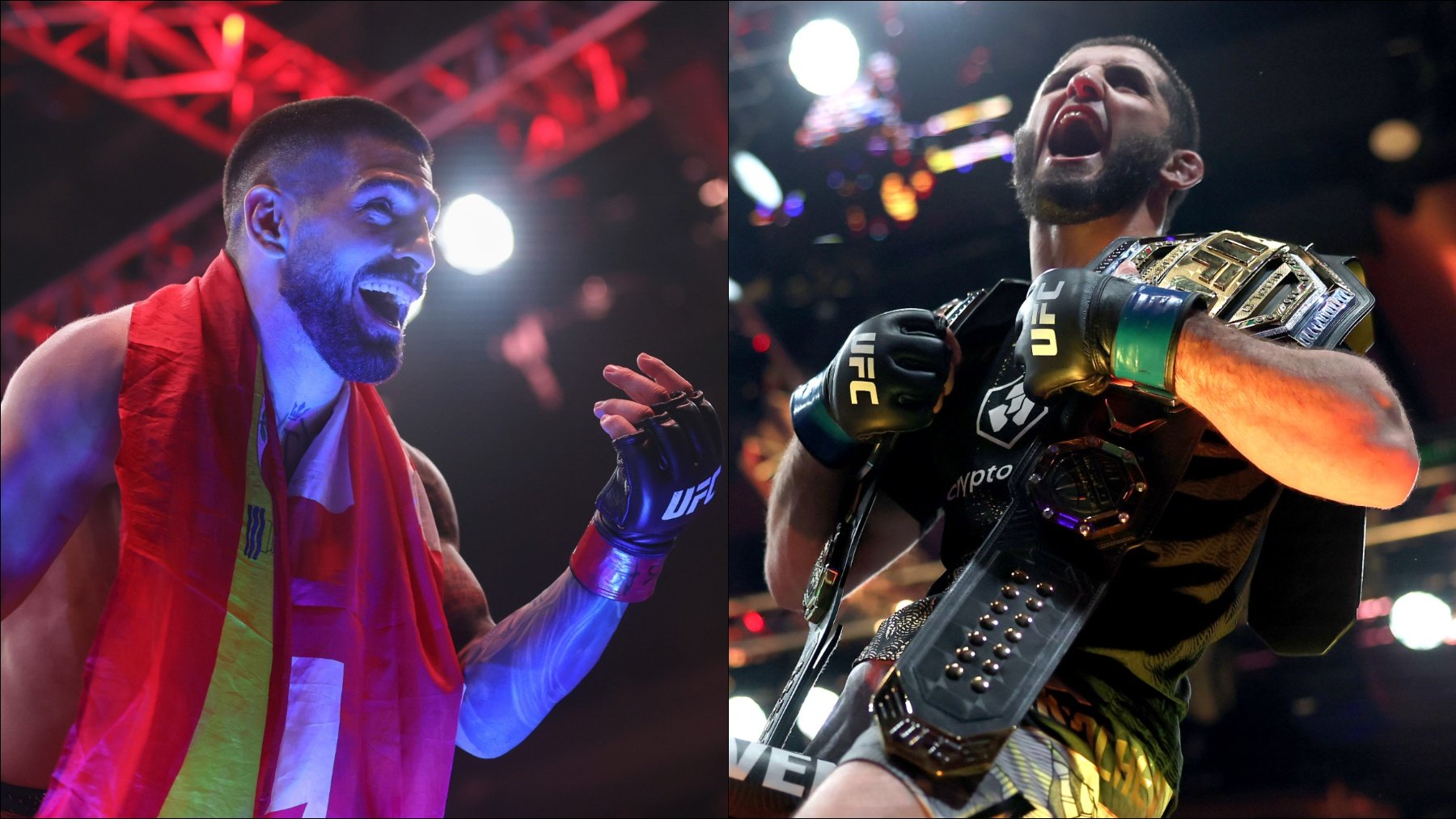 Topuria reta a Makhachev tras proclamarse bicampeón de UFC: Aburrido, te pongo a dormir