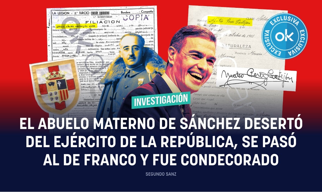 El abuelo materno de Sánchez desertó del ejército de la República, se pasó al de Franco y fue condecorado
