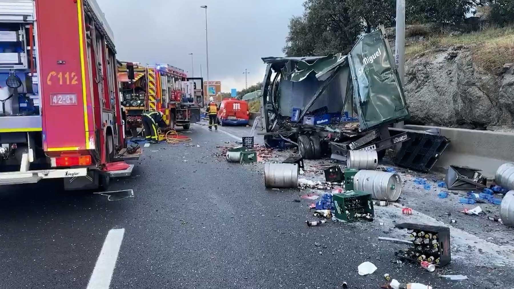 Accidente en la A-6.