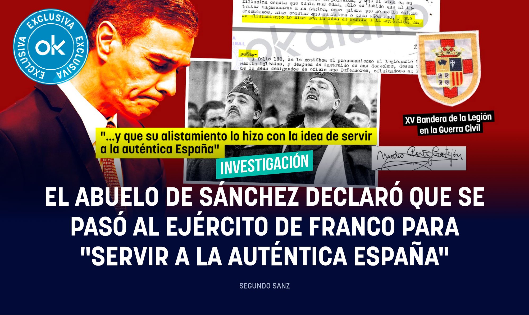 El abuelo de Sánchez declaró que se pasó al Ejército de Franco para servir a la auténtica España