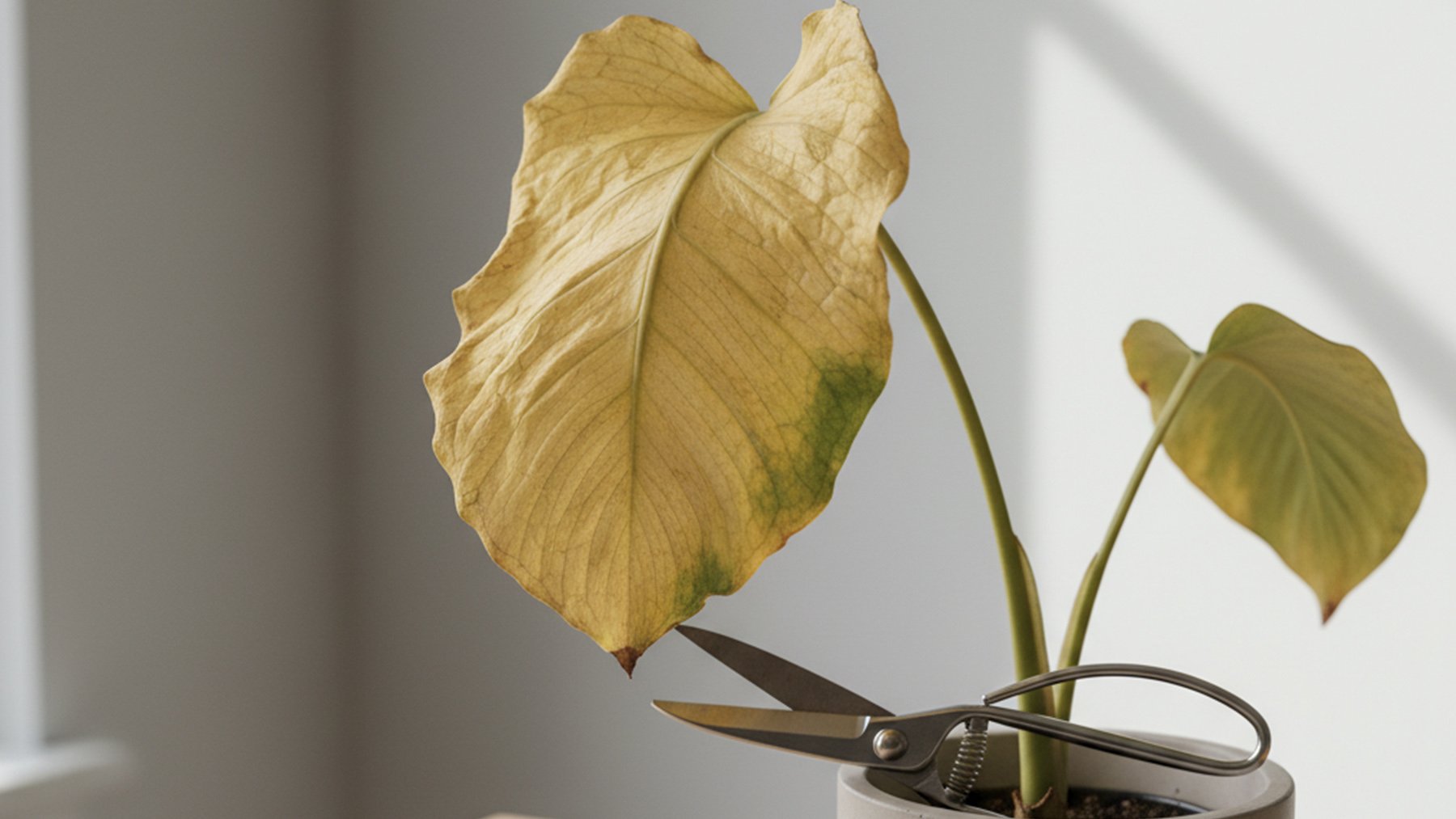 Planta con hojas amarillas. Foto: ilustración propia.