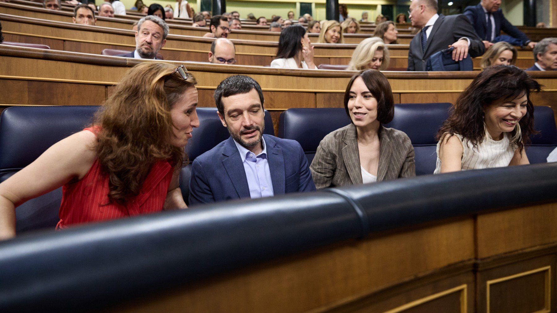 Ministros del área afectada por la críticas de la OMS como Pablo Bustinduy (Consumo) y Mónica García (Sanidad).