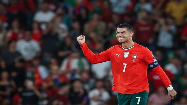 Cristiano Ronaldo celebrando un gol con Portugal. (Getty Images)