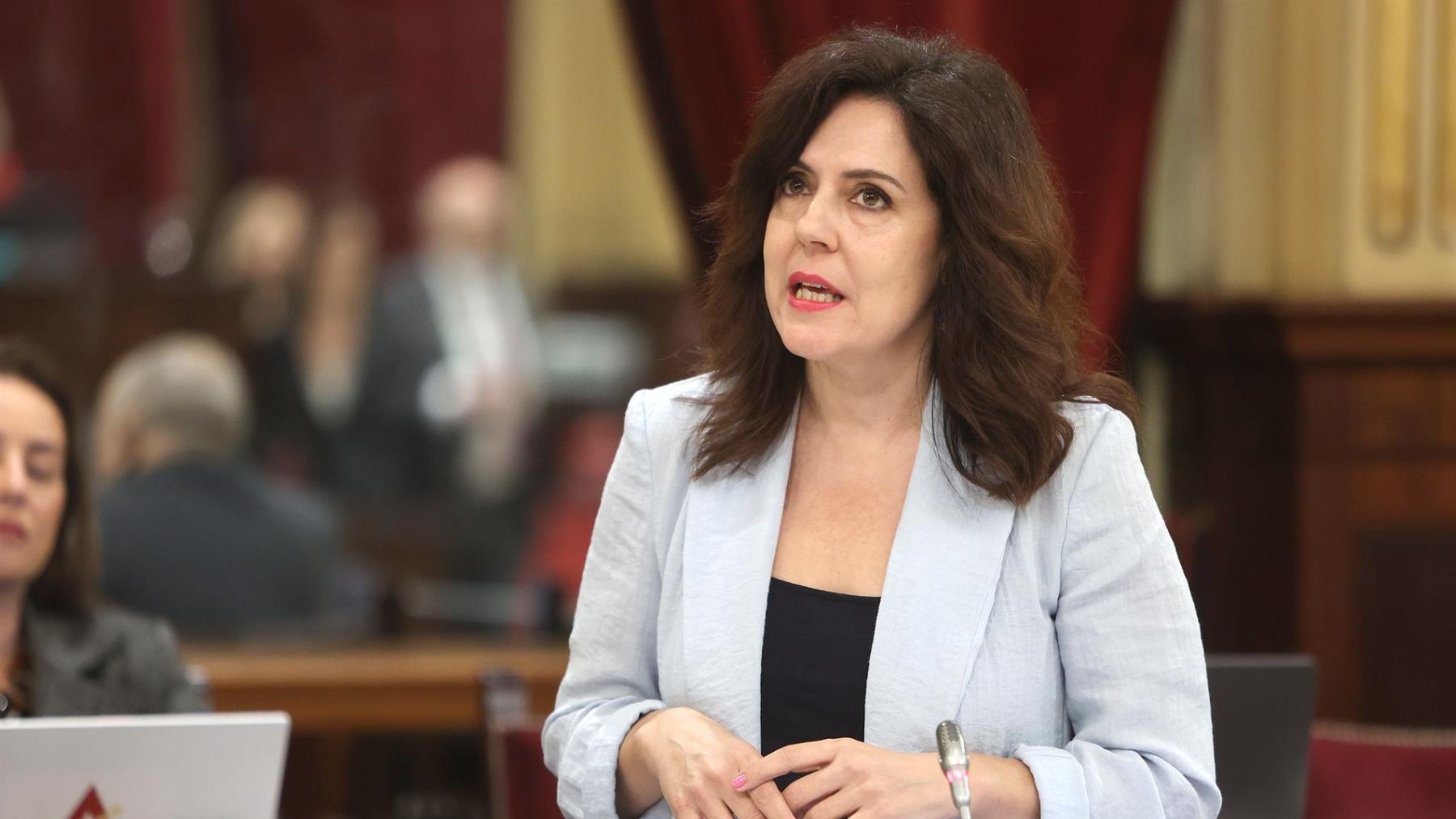 La consellera Sandra Fernández en el Parlament.