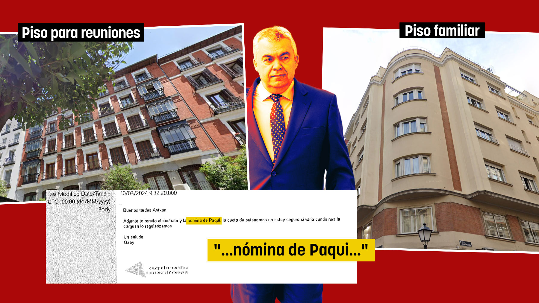 La UCO acredita que el socio constructor de Cerdán le pagó dos pisos en Madrid y contrató a su mujer