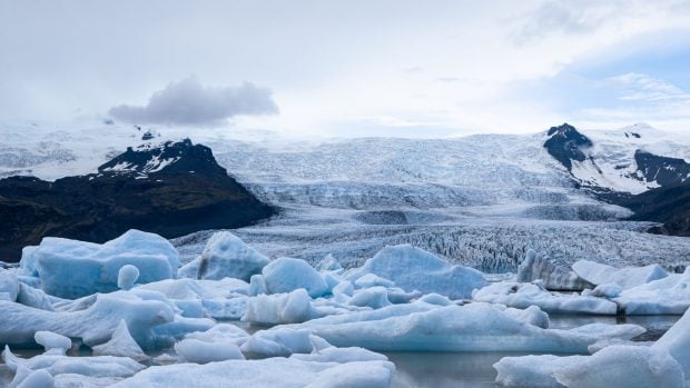 Laguna glaciar en Islandia.