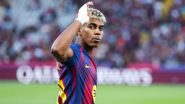 Lamine Yamal, en un partido con el FC Barcelona. (Europa Press)