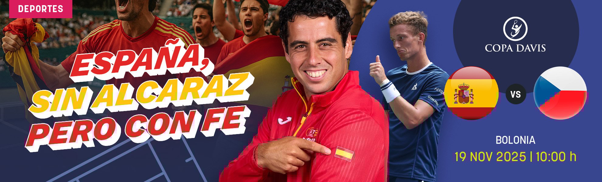 España-República Checa en la Copa Davis: sin Alcaraz, pero con fe
