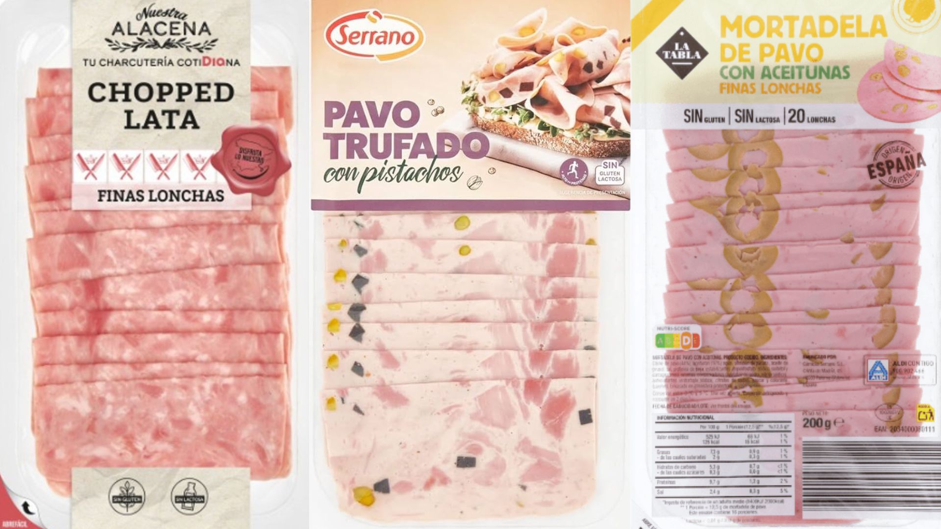 Tres de los productos afectados.