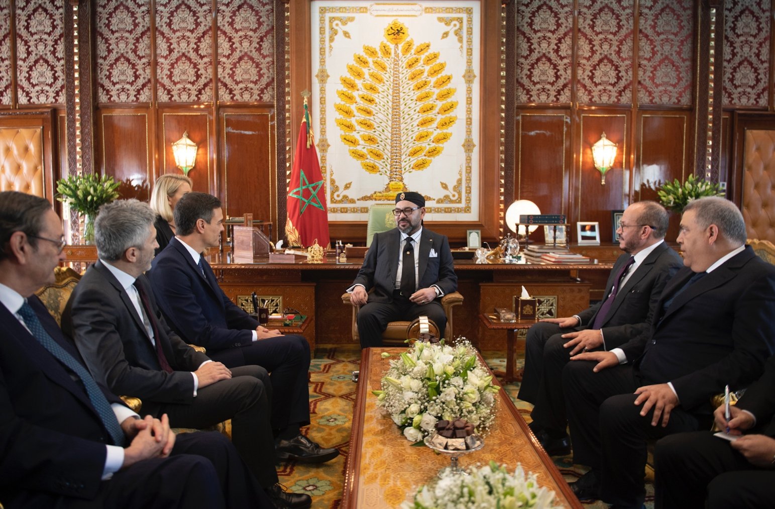 Pedro Sánchez, con Mohamed VI, en noviembre de 2018.
