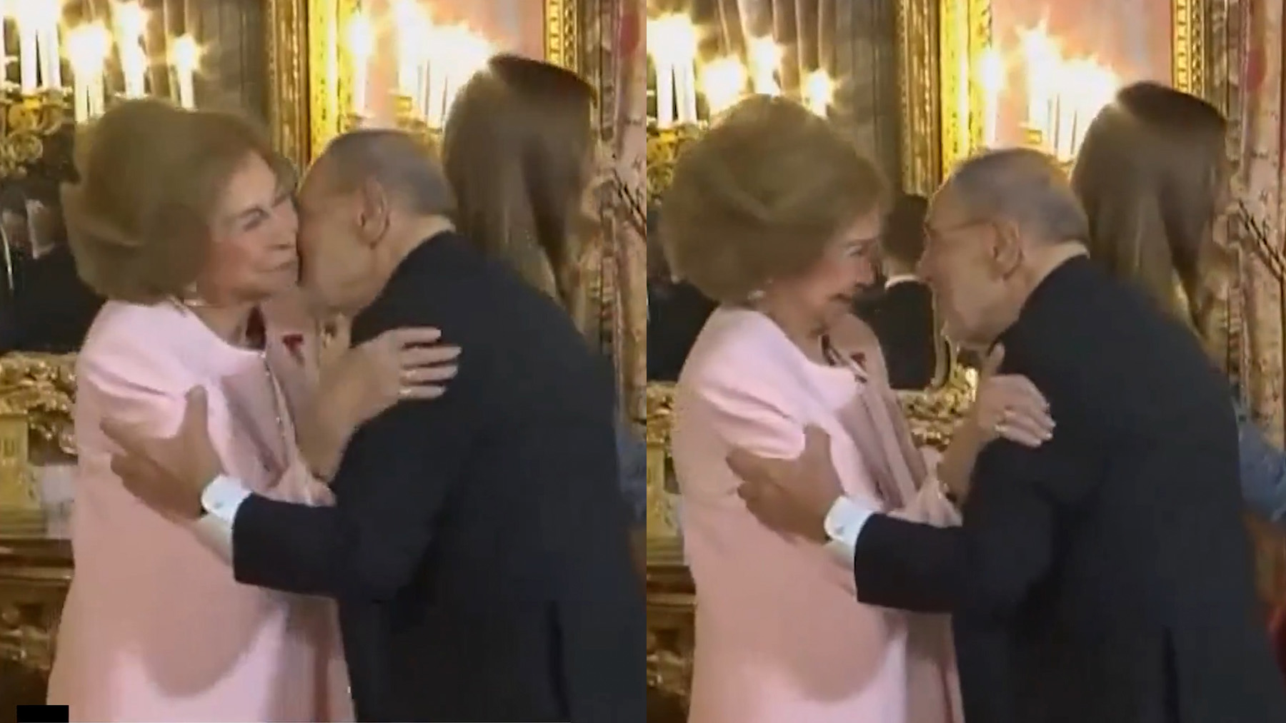 El sorprendente gesto de Javier Solana con la Reina Sofía ante la incredulidad de la princesa y la infanta