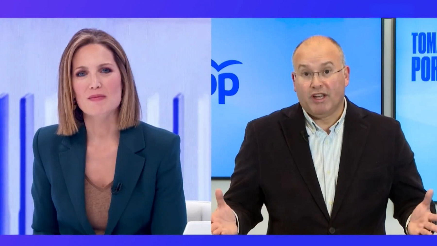 Tellado pinta la cara a Intxaurrondo en directo: Me preocupa que hable de golpismo judicial en TVE