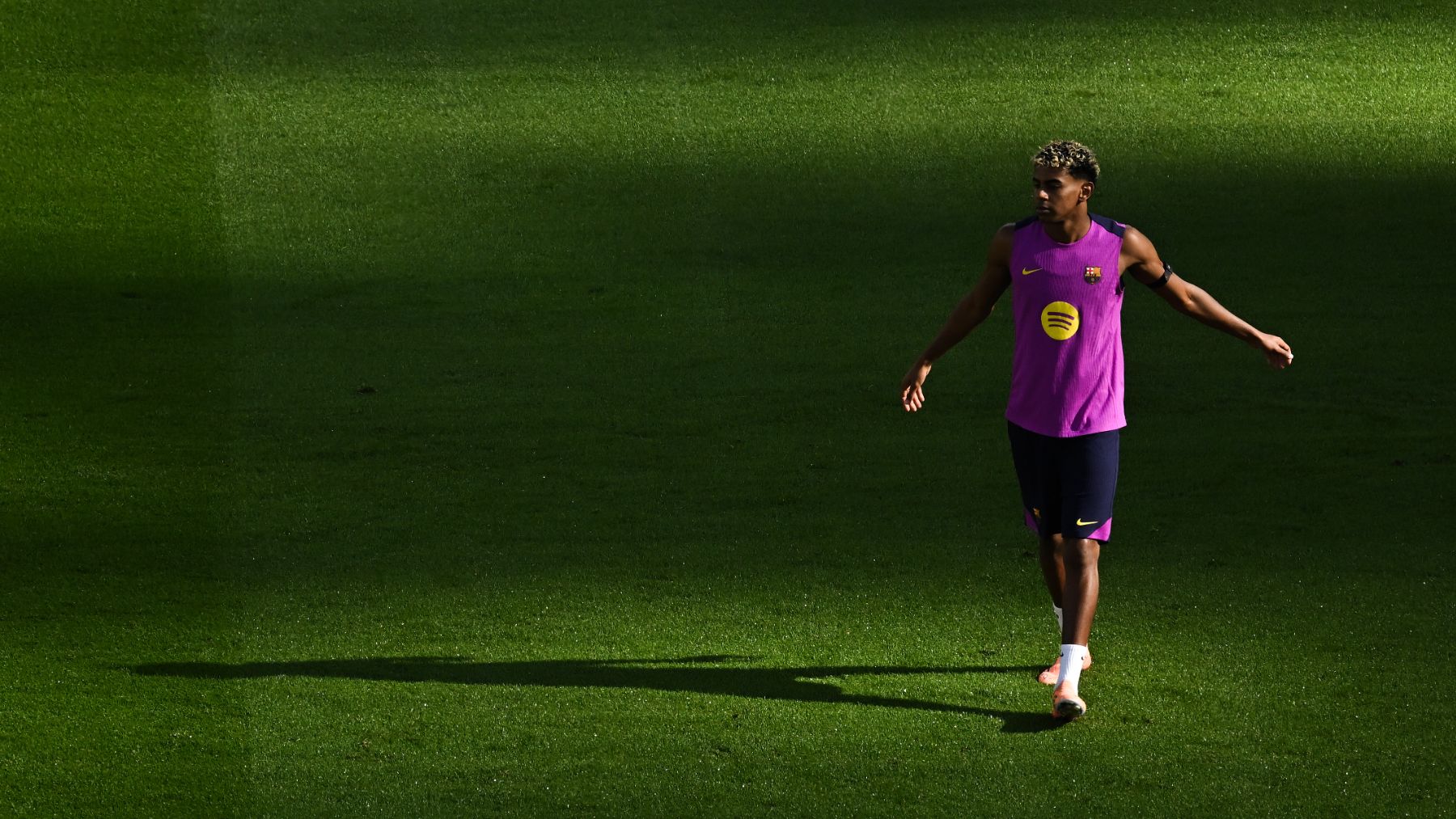 Lamine Yamal entrenando con el Barcelona. (Getty)