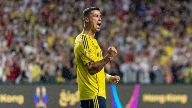 Cristiano Ronaldo celebrando un gol con el Al Nassr. (Getty Images)