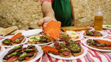 Crostini de sobrasada.