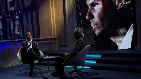 Rafa Nadal y Jorge Valdano. (Movistar +)