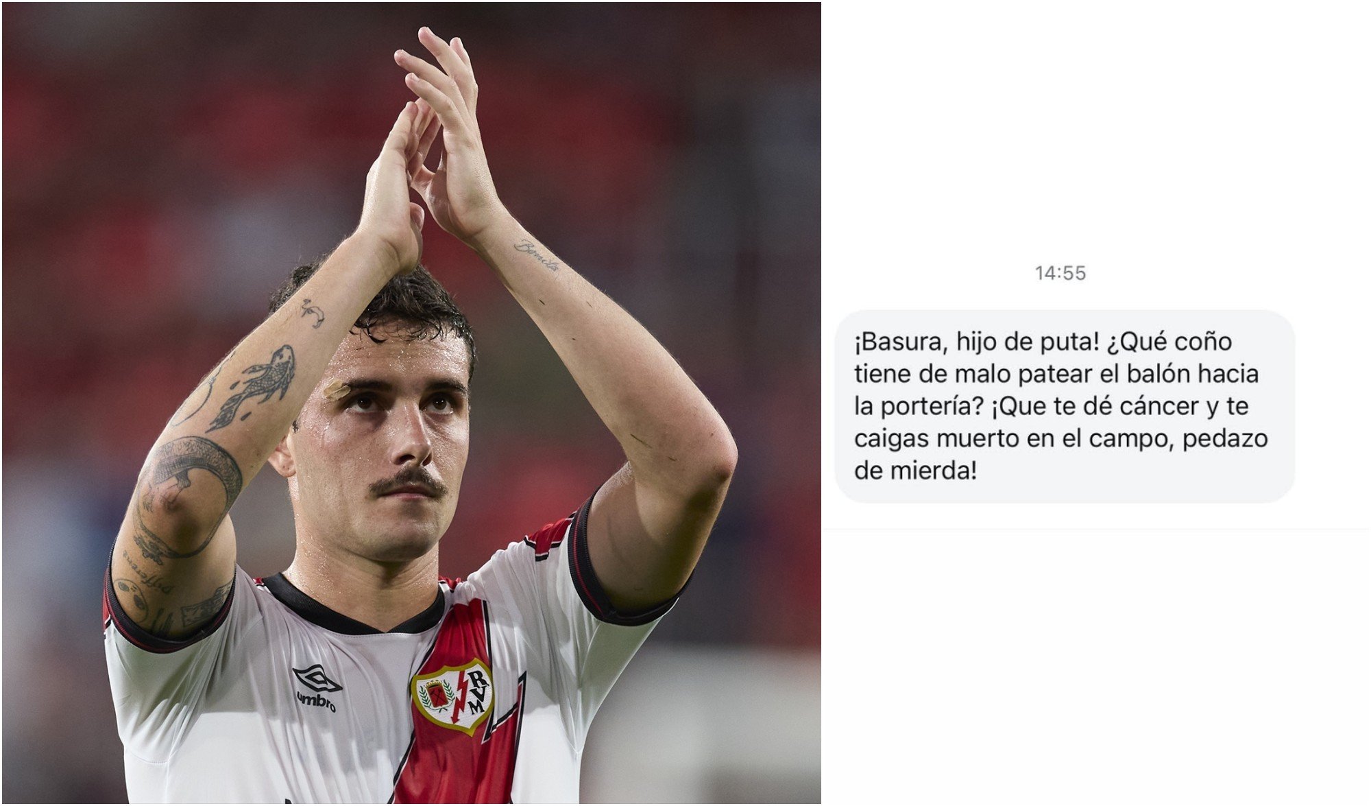 Salvajes amenazas a un jugador de la Liga: ¡Que te dé cáncer y te caigas muerto en el campo!