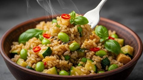 Bol de arroz integral.