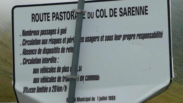 cartel col de sarenne