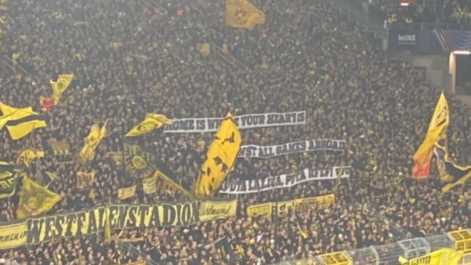 La afición del Borussia Dortmund carga contra Tebas y el Villarreal por el partido de Miami: Puta Liga